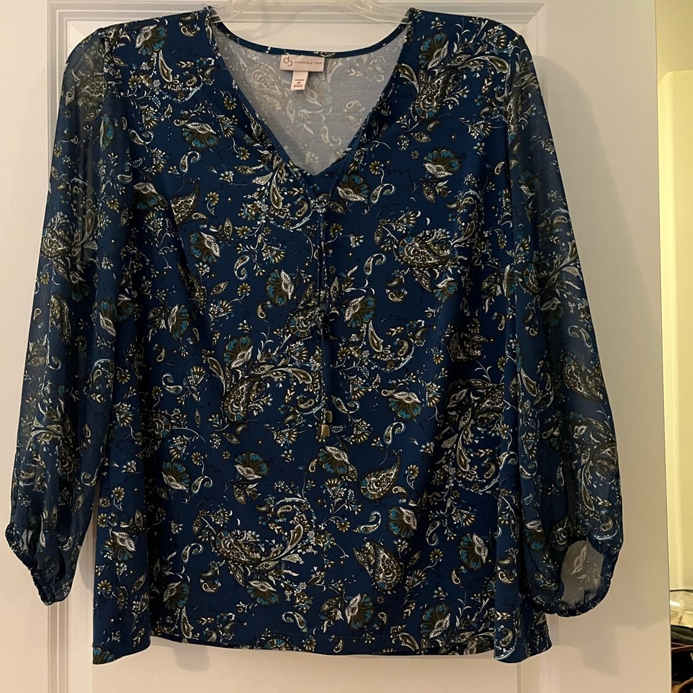Floral Blue Women's Top